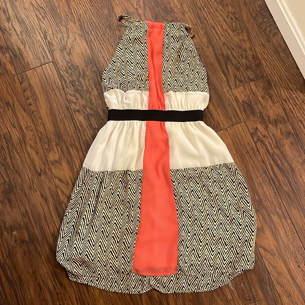 Zebra and peach print summer dress